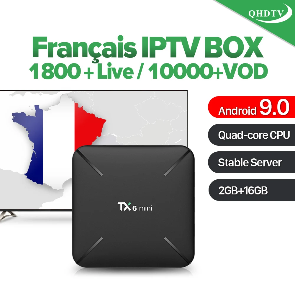 Android 9,0 TX6 мини IPTV арабский Франция QHDTV код IPTV Benelux Qatar арабский 2G 16G IPTV подписка итальянский, французский коробка Spain
