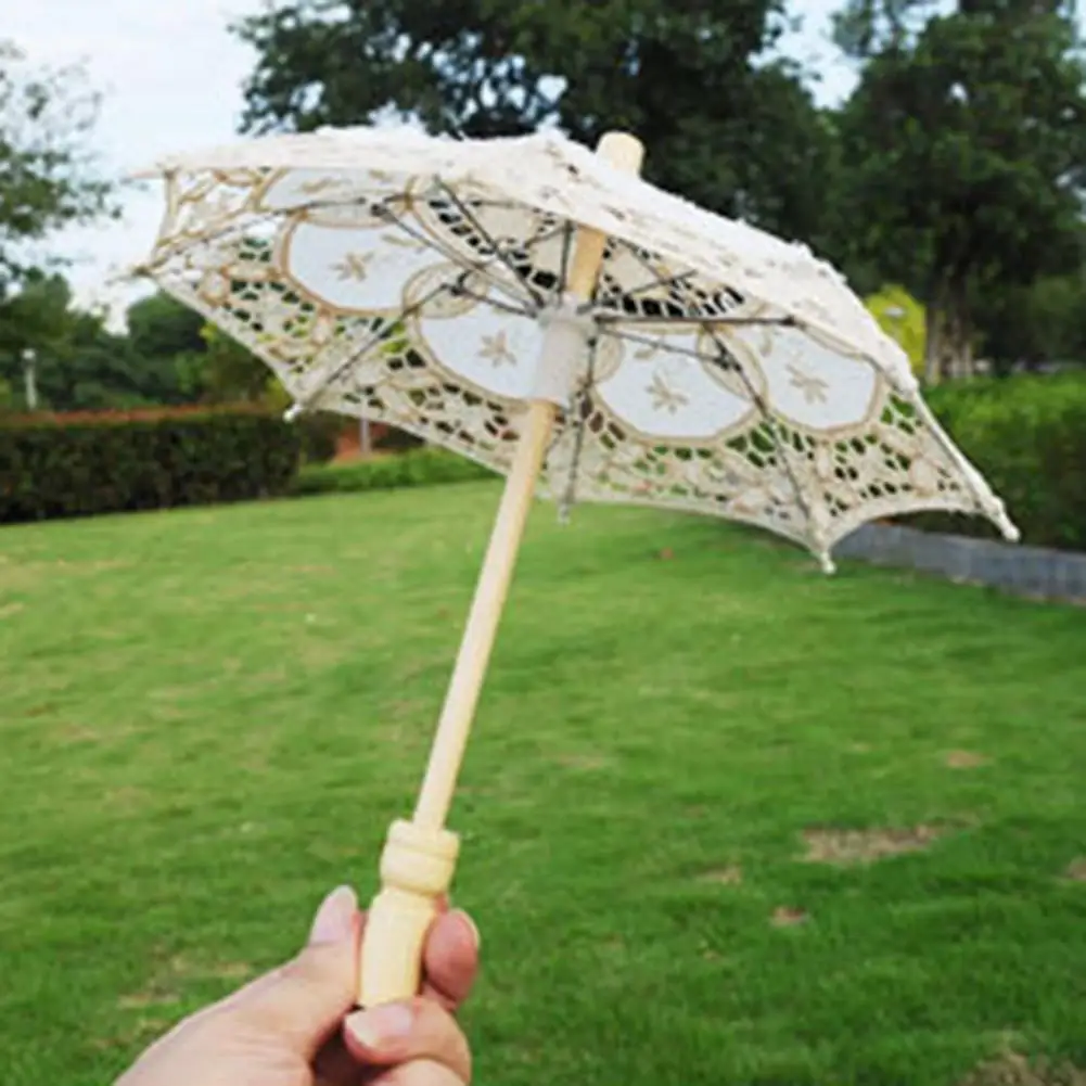 Ручной работы кружева зонтик в западном стиле сценическое шоу фотография Свадебный зонтик белый