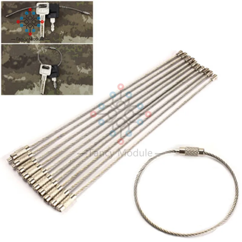 

10pcs/lot Outdoor Camping Edc Gear Multifunctional Wire Rope for Key Ring Wire Chain Key Ring Tool 15cm