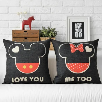 

LOVE YOU Simple pillow ,American cotton pillow cushion ,Linen wedding pillowcase, wedding home decor cushions