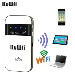 KuWfi 4 г Wi-Fi маршрутизатор 3g/4 г LTE беспроводной Wi-Fi маршрутизатор для путешествий, походная 4 г Wi-Fi точка доступа мини LTE модем с sim-картой Solt