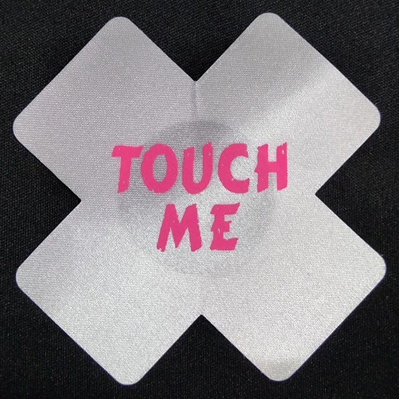 

Women Disposable Kiss Me and Touch Me Pasties Sexy Cross Nipple Cover Temptation Breast Petals Fetish Boob Tape