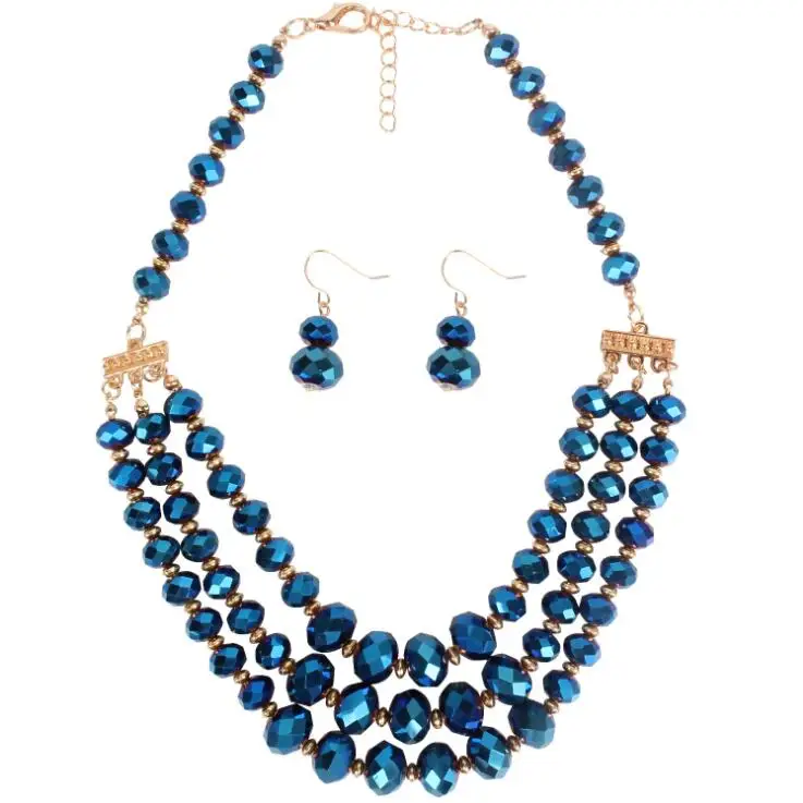 crystal jewelry sets handmade necklace and earring set wedding jewellery women turkish jewelry