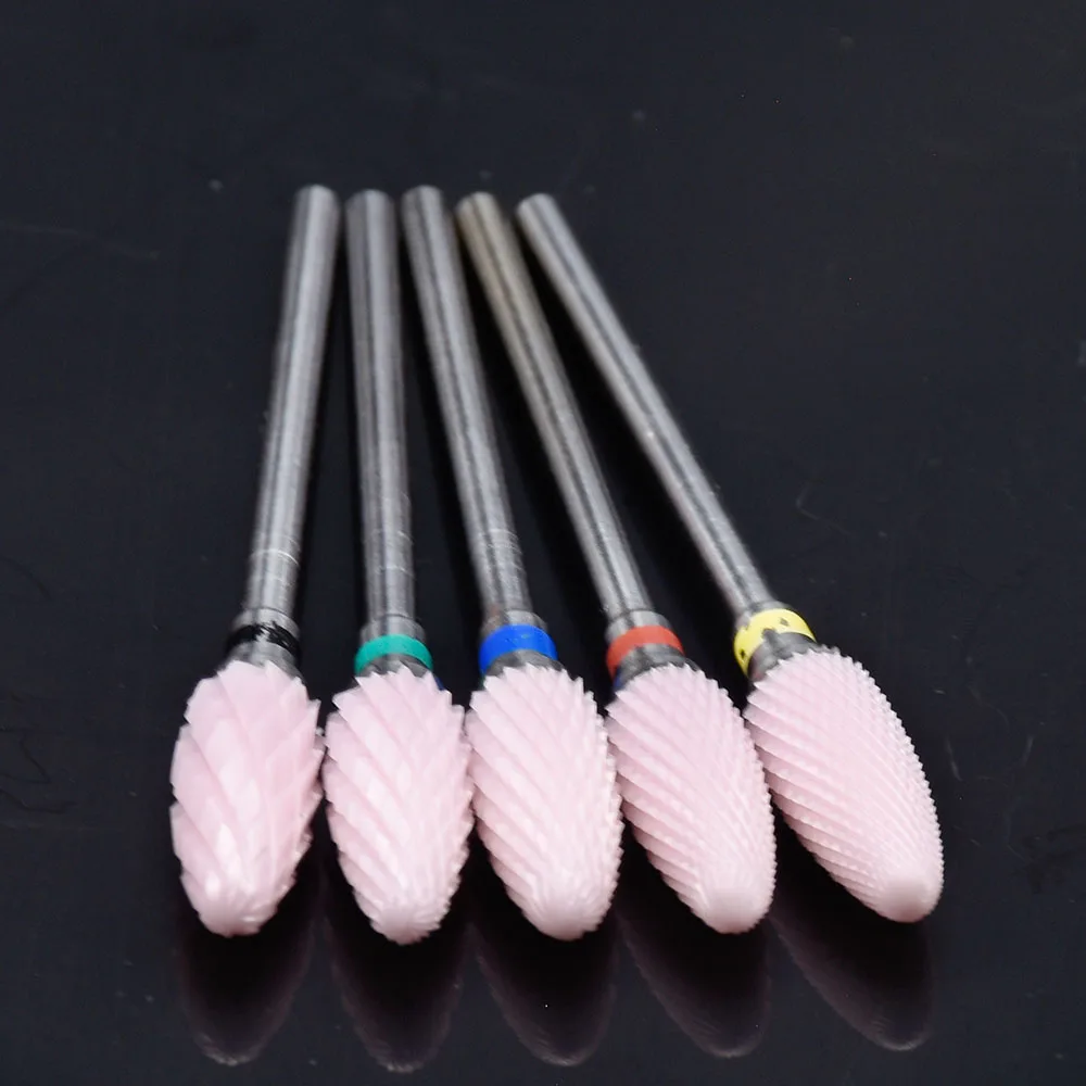 

Jewhiteny 5 Tpye Pink Colors Ceramic Nail Drill Bits manicure pedicure manchine nail accessoires milling cutter nail files tool