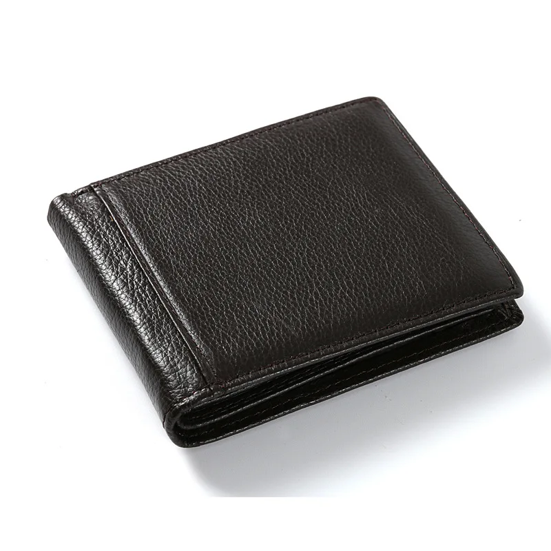 

Genuine Leather Male Wallet Short Bank Card case Wallet Fashion Purses for Driver License Cover High Quality Purse Organizer