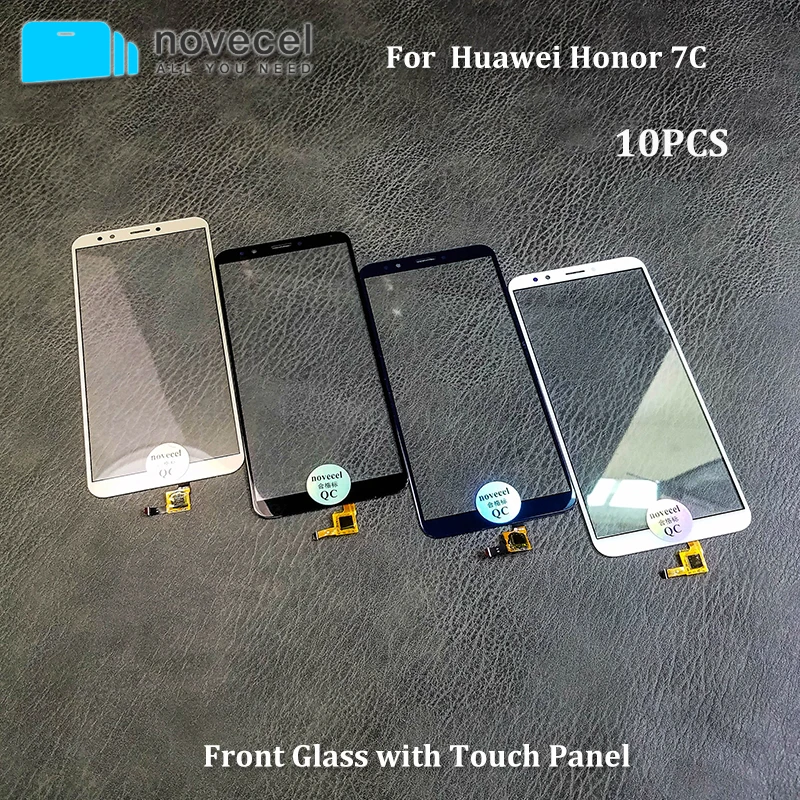 

10PCS Novecel For Huawei Honor 7C Touch Screen Glass Panel Digitizer Sensor Touchpad Front Glass Panel Repair Spare Parts