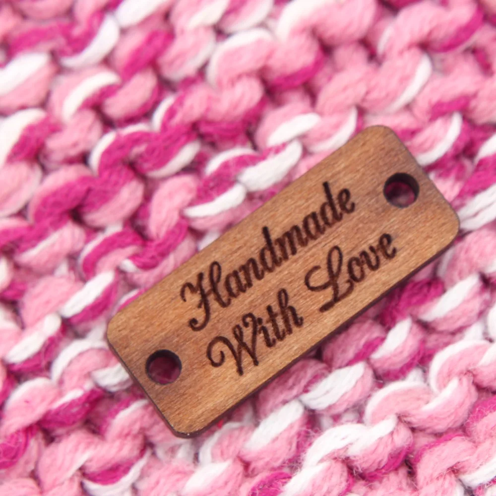 

Wooden Tags For Handmade Items - Wooden Tags - Customized with your text - laser cut and engraved label (WDBQ62)