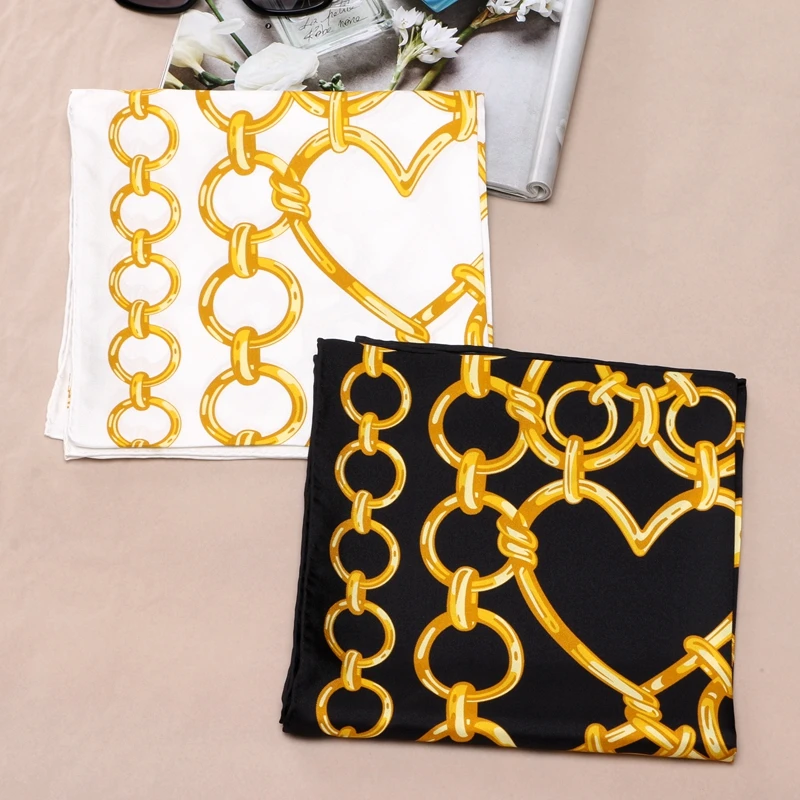 100% Silk Scarf Shawl Foulard Women Fashion Hijab Head Scarves