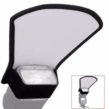 1pcs 2-in-1 Silver/White Camera Flash Diffuser Softbox Photo Light Reflector For Canon Cameras Size 11*18*20cm