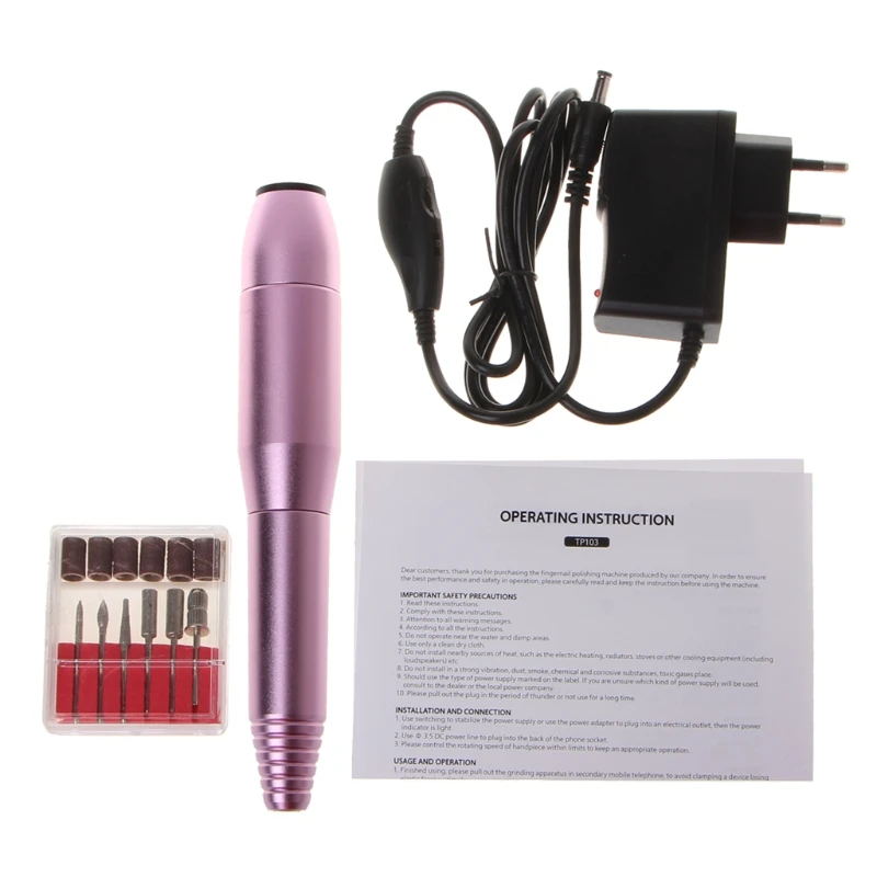 

New 20000 RPM Electric Metal Manicure Nail Art Drill File Machine Pedicure Set Kit Professional Grind Drills Accessories