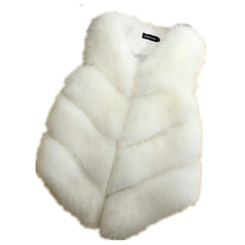 Новинка, горячая Распродажа, женское осенне-зимнее пальто из искусственного меха, повседневное теплое меховое пальто, женский жилет, пальто размера плюс S-2XL, FF068