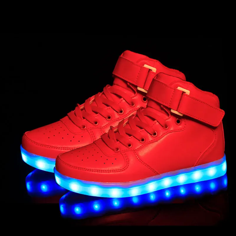 Светодиодная Мерцающая обувь для мальчиков и девочек светящаяся детская обувь светящиеся кроссовки детские светодиодный тапочки неоновые баскетбольные кроссовки Войлочные ботинки