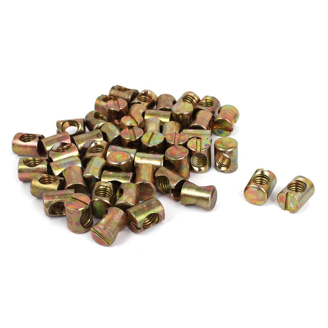 

M8x12mmx15mm Bed Barrel Bolts Cross Dowel Slotted Furniture Nuts 50pcs