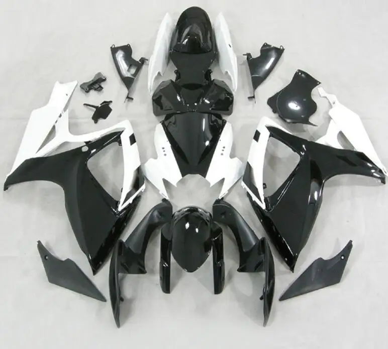 

4Gifts New ABS bodywork Fairings Kit set Fit For SUZUKI GSX-R600 GSX-R750 06 07 600 750 K6 GSXR 600 750 2006 2007 black white