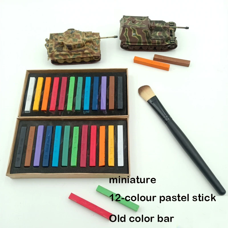 

Miniature 12-colour pastel stick Old color bar Model aging Situational Sand Table Diy Tool hair dye for coloring scene models
