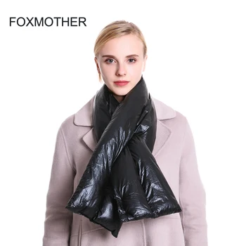 

FOXMOTHER New Styles Fashion Black Fluffy Down Scarf Neck Warmer Collar Scarves Womens Dropshipping