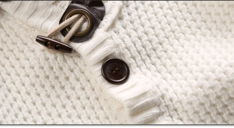 2017 Autumn Winter New Brand Men Cardigan Sweater Thicken Loose Fit Acrylic Warm Knited Male Sweatercoat White Black Muls M-3XL-10