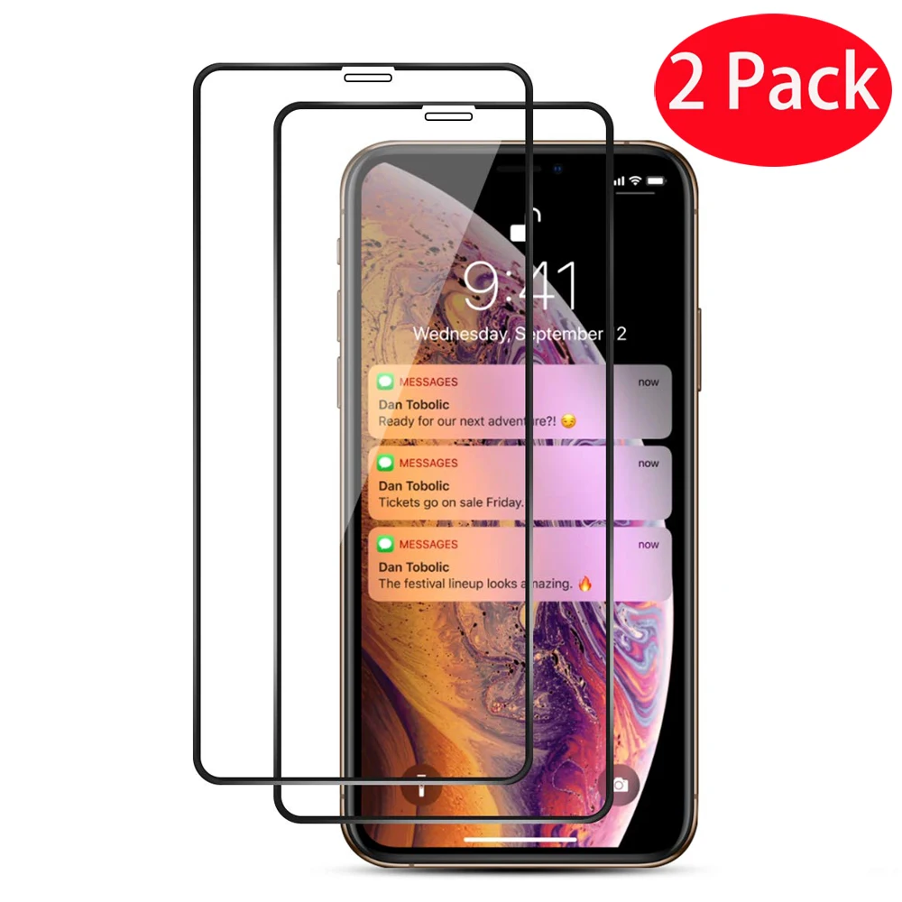 

2 Pcs/ For iPhone XS MAX XR X Screen Protector Glass on iPhone 7 8 Plus Protective Glass Cover on iPhone 5 5s 6 Tempered Glass