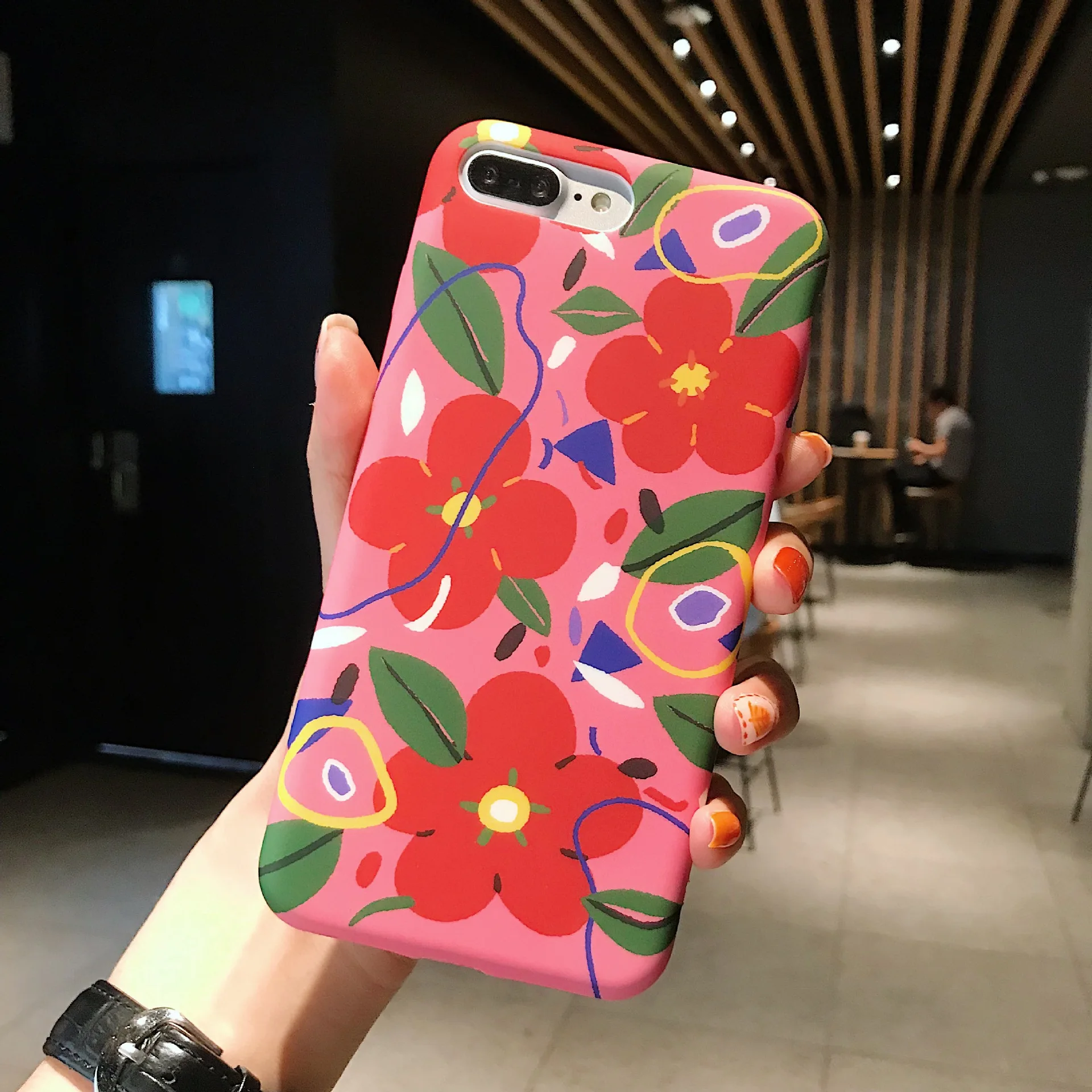 Ретро арт розовый цветок корейский чехол для iPhone 7 Puls 6 6S 8 роскошный жидкий