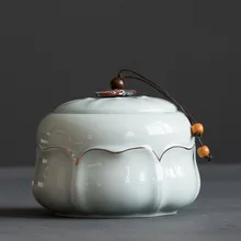 Фарфоровая окрашенная Золотая чайная канистра керамическая большая половина catty хранения запечатанный горшок черный чай, пуэр зеленая чайная канистра упаковка