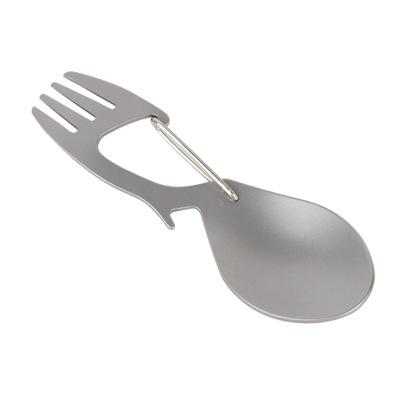 Multifunctional Titanium Alloy/Stainless Steel Outdoor Camping Tableware Spoon Alloy Practical Portable Travel Essent - Цвет: B