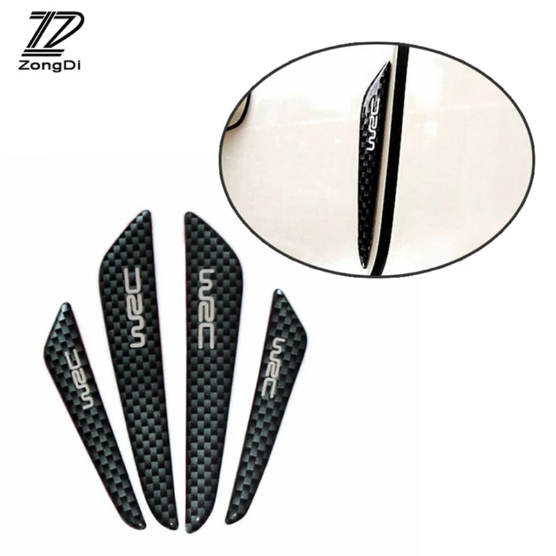 

ZD 4pcs/set Car Styling Door Protection Carbon Fiber Stickers For Volvo S60 V70 XC90 Subaru Forester Peugeot 307 206 308 407