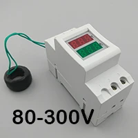 2P 36 мм din-рейку двойной светодиодный индикатор напряжения и тока Вольтметр Амперметр диапазон переменного тока 80-300 в 200-450 в 0-100A - Цвет: 80V TO 300V