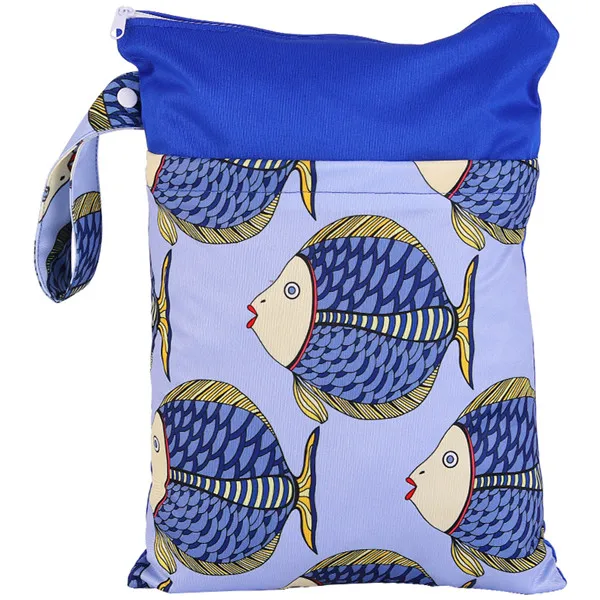 [Simfamily] Новое поступление многоразовая сумка для подгузников с принтом в виде голубой звезды, двойной карман, ручка из ткани, 28x36 см - Цвет: NO1