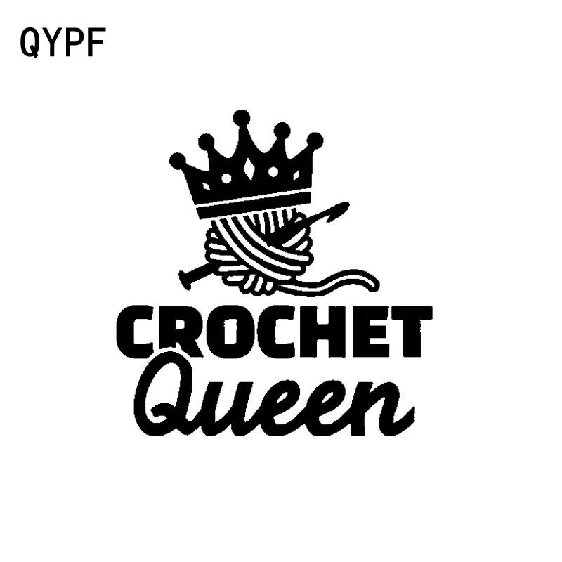 QYPF 13 5 см * 14 Модная вязаная крючком Автомобильная Наклейка черная серебряная