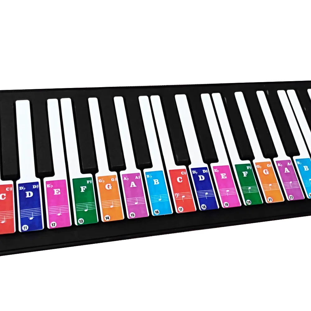 Adesivos De Musica Para Teclado De Piano, Adesivos Coloridos Removíveis  Para 37/ 49/ 61/ 88 Teclas Para Prática De Piano Infantil - AliExpress