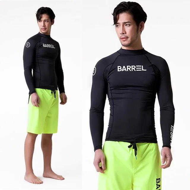 US $12.03 TSMC UV Protect Surfing Rash Guard Men Swimwear Long Sleeve Swimsuit Mens Rashguard Surf Shirt For 