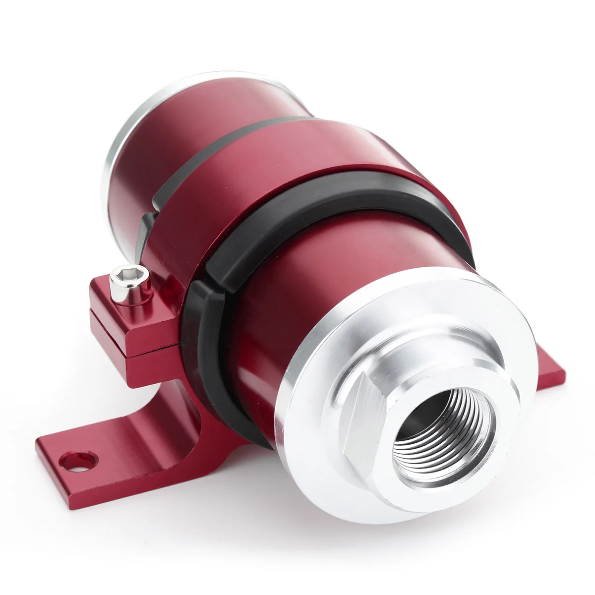 Filtro de Combustível em Linha de Tarugo de Alumínio + Suporte Micron Gasolina An6 An8 An10 30 4 Filtros de combustível