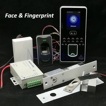 

DIY Face Access Control System Kit Fingerprint Glass Door Access Control Set +FR1200 Fingerprint Reader +Eletric Bolt Lock