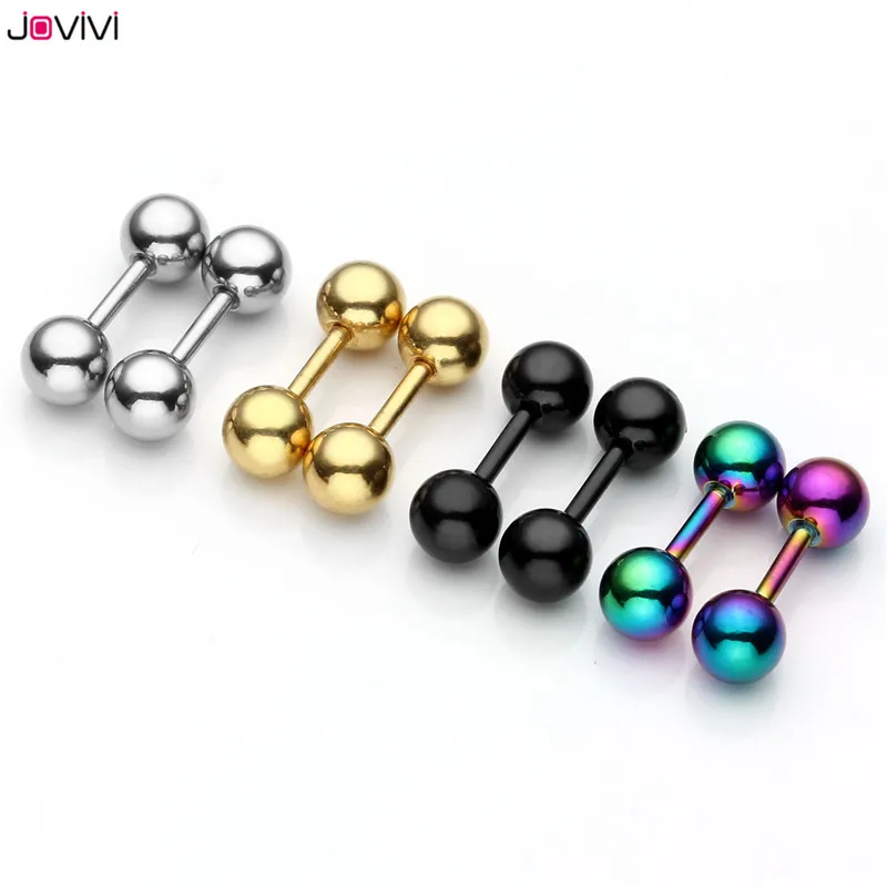 2X 3//4//5mm Gem Ball Bar Barbell Ear Cartilage Tragus Helix Stud Earring Piercing