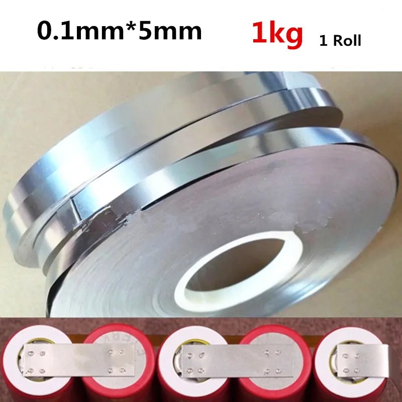 1kg/roll 0.1mm *5mm Nickel Plated Steel Strap Strip Sheets 18650 Battery Spot Welding Connection Piece | Инструменты