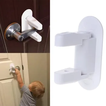

1/5/10 Baby Safety Lock Door Lever Home Newborn Kids Children Protection Doors Handle Universal Adhesive Compatible Professional