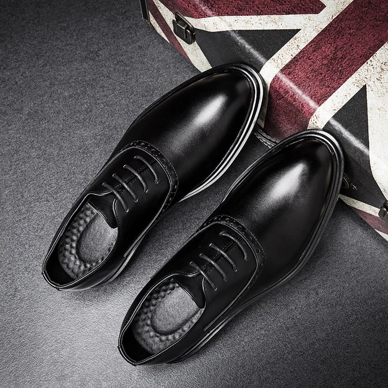 Para Casamento Negócios Alta Zapatos Genuíno Vestido Formal De Couro Hombre vermelho Oxfords amarelo Preto 2019 Qualidade Sapatos Homens W41XR1nPz