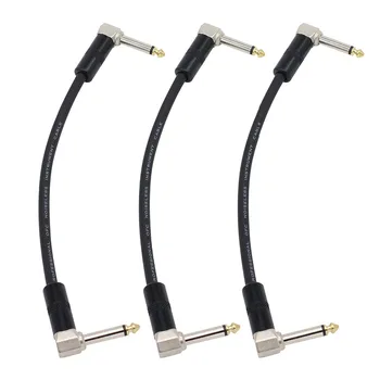 

Sonicake Right Angle Guitar and bass Patch Cable 15cm 1/4 Instrument Effects Cable (3 Pack) for Electric Guitar Parts QPC-02