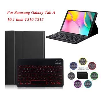 

Besegad 2 in 1 Keyboard Case PU Leather Cover Skin Shell Protector with Backlights for Samsung Galaxy Tab A 10.1 T510 T515