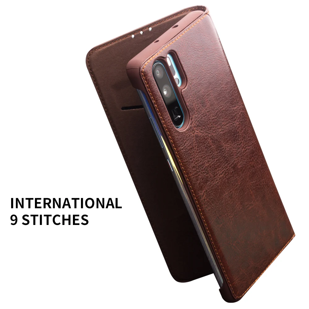 QIALINO Genuine Leather Ultra Slim Phone Cover for Huawei P30 Pro 6.47 inch Luxury Handmade Flip Case for Huawei P30 6.1 inch QIALINO Genuine Leather Ultra Slim Phone Cover for Huawei P30 Pro 6.47 inch Luxury Handmade Flip Case for Huawei P30 6.1 inch