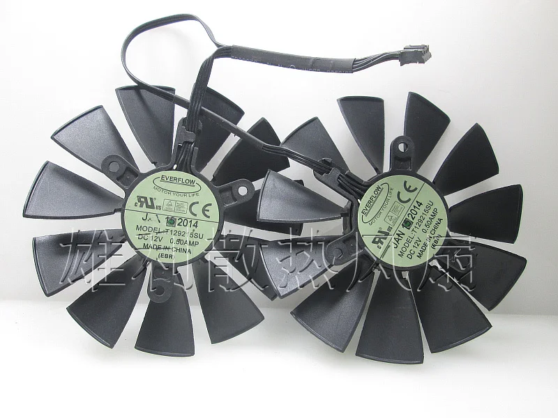 

Free Delivery.T129215SU 12V graphics card cooling fan 0.50A pair of fans