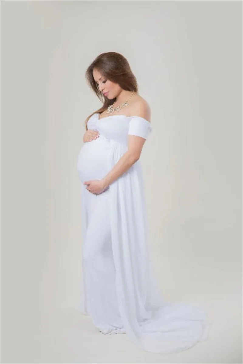 Shoulderless Maternity Pregnancy Dress Photography Props New Women Pregnant Dresses Maxi Maternity Gown Clothes For Photo Shoots (12)