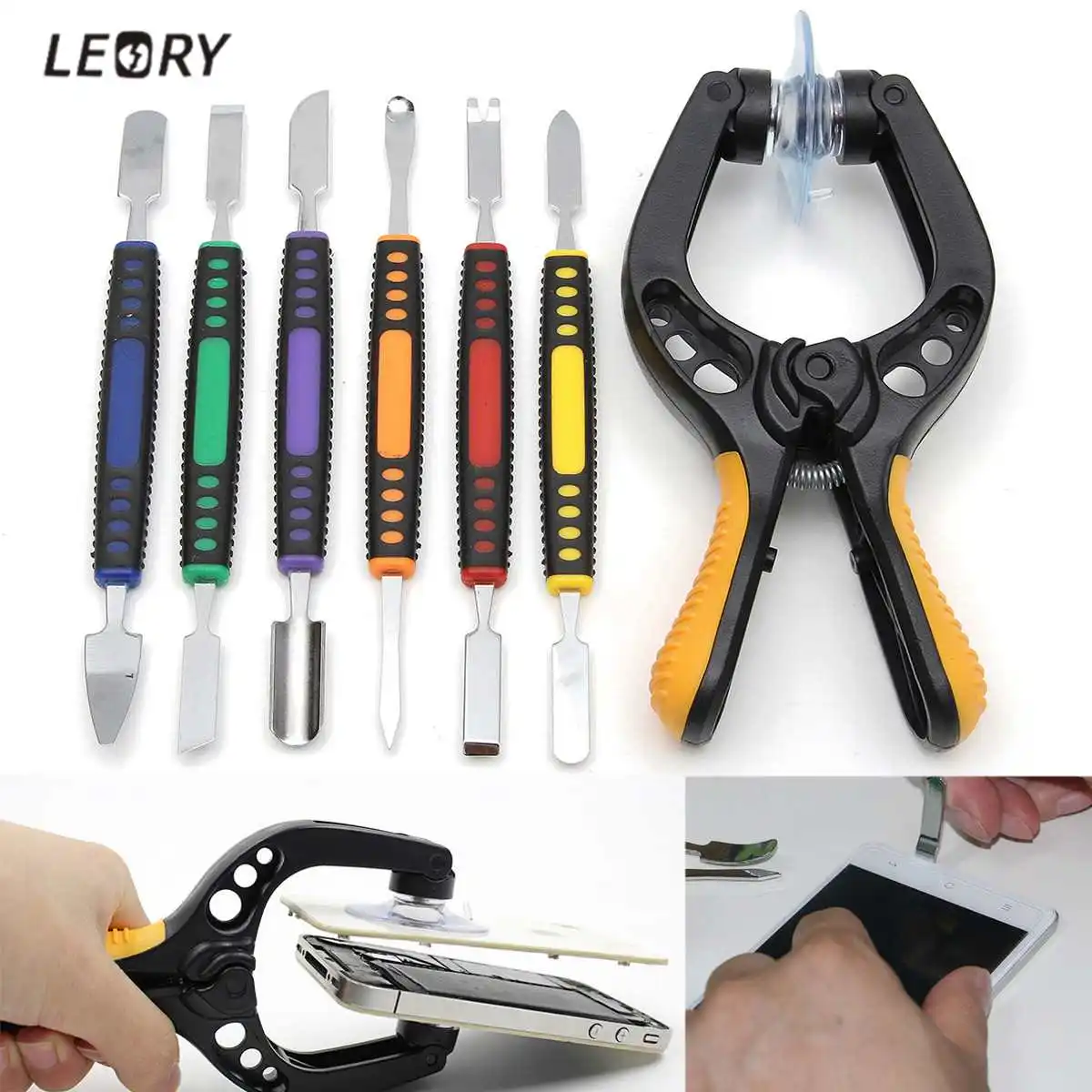  7 in 1 Handy Reparatur Kit Reparatur Werkzeug Set für ipad LCD Screen Eröffnung Zange Saugnapf für 