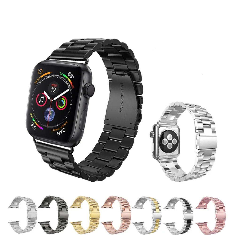 

Luxury Stainless Steel Strap for apple watch band 42mm/38mm/44mm/40 link bracelet Watchband for iWatch 4/3/2/1 metal wrist belt