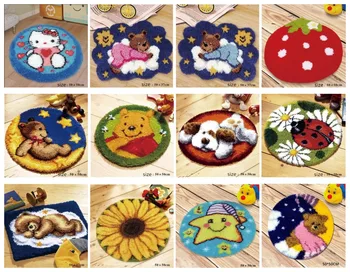 

2019 animals 3 Cushion Latch Hook Kit Mat DIY Craft Flower 40CM X 40CM Cross Stitch Needlework Crocheting Cushion Embroidery