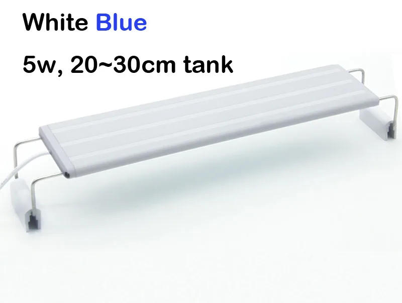 Аквариум WRGB светодиодный свет воды завод с/х Светодиодная лампа короткий стиль аквариум для тропических рыбок освещение системы кронштейн диммер - Цвет: White Blue 20cm