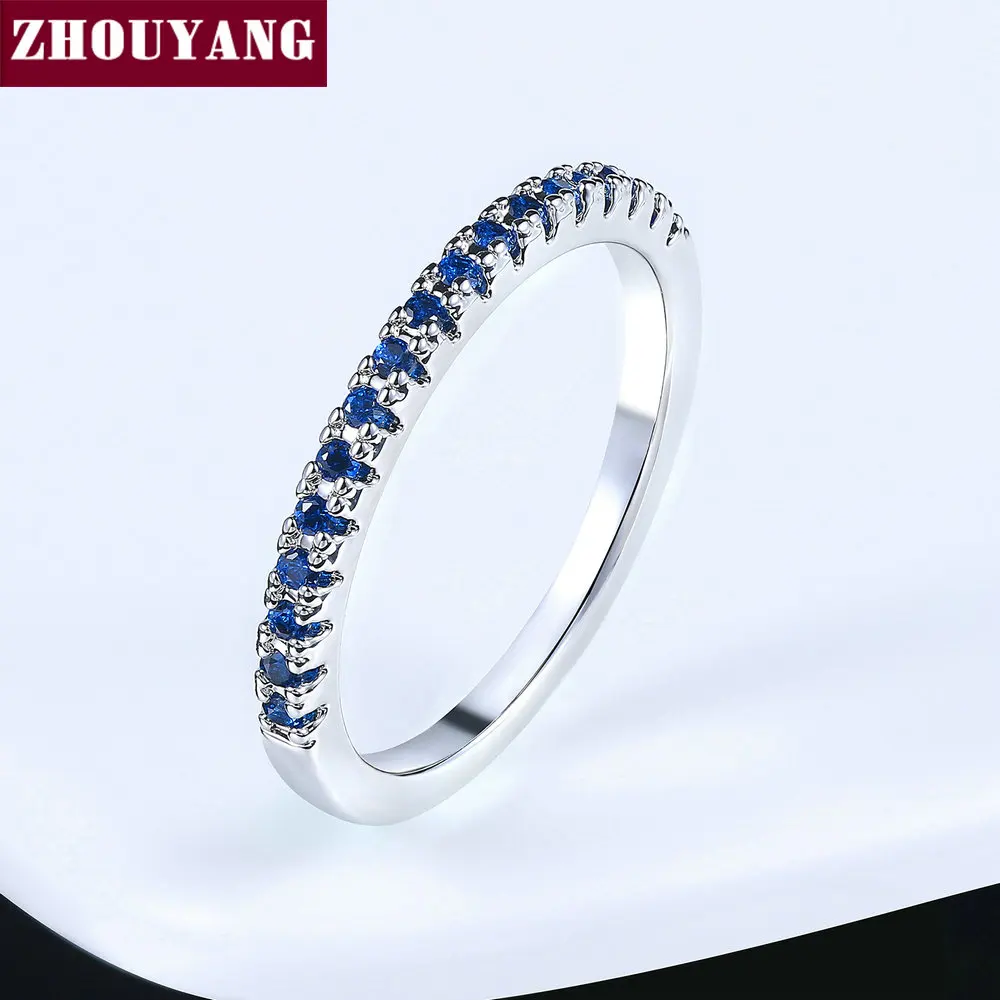 Wedding Ring For Women Man Concise Classical Multicolor Mini Cubic Zirconia Rose Gold Color Fashion Jewelry R132 R133 ZHOUYANG - Image 3
