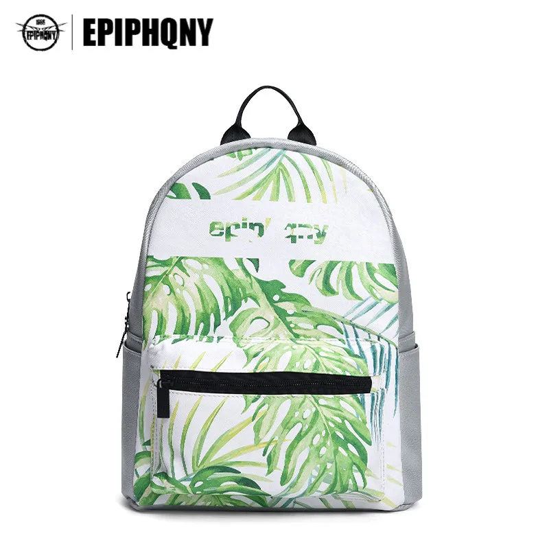 

Famous Brand Travel Small Backpack Women Designer Banana Leaf Printing Bookbag School Bag for Teenage Girls Summer Clear Bagpack