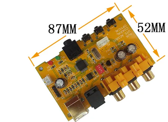 CM108 USB 2,0 ЦАП Декодер Усилитель Совет Поддержка волокна коаксиальный цифровой AC3 DTS