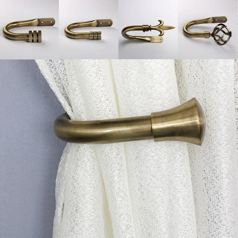 

AIBOULLY 2PCS/SET Curtain Holder Living Room Curtain Holdback Curtains Decoration Accessories Tieback Leaves Curtain Hooks